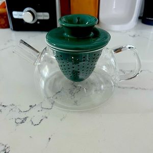 Glass infuser tea pot